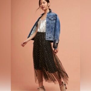 Anthro- Eva Franco Tool Overlay Skirt